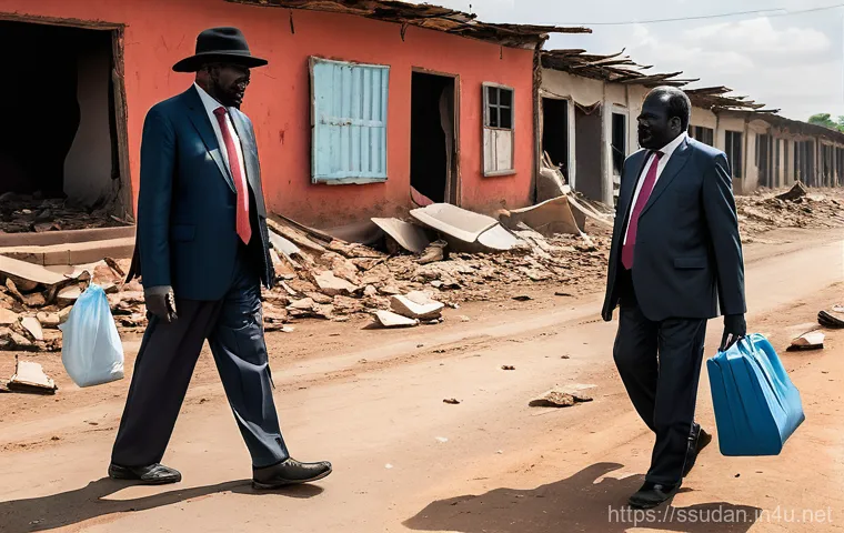 남수단과 에티오피아 관계 - **Prompt:** A dynamic, editorial illustration capturing the ongoing power struggle in South Sudan. I...