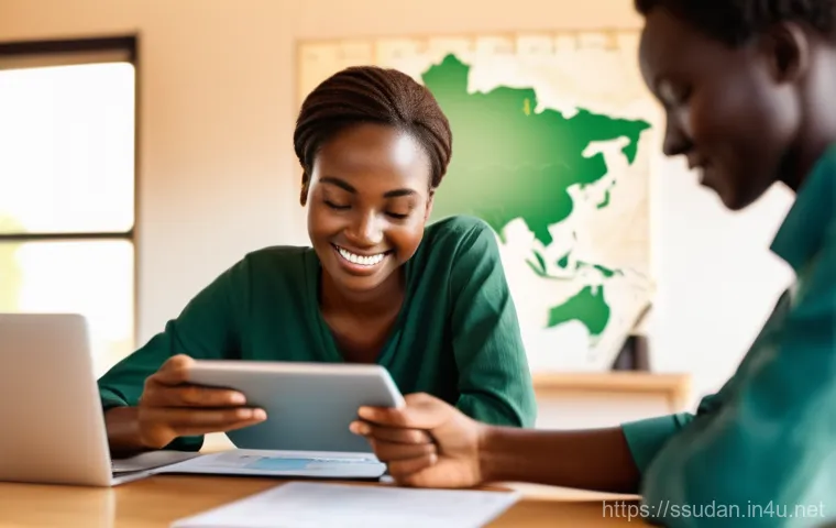 남수단 비자 발급 절차 - **Image Prompt 1: E-Visa Application Confidence**
    A focused young adult, casually dressed in a m...