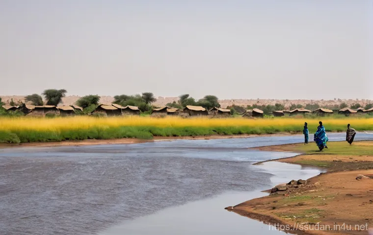 남수단과 수단 국경 문제 - **Prompt: A visual allegory depicting the historical and cultural divide between Sudan and South Sud...