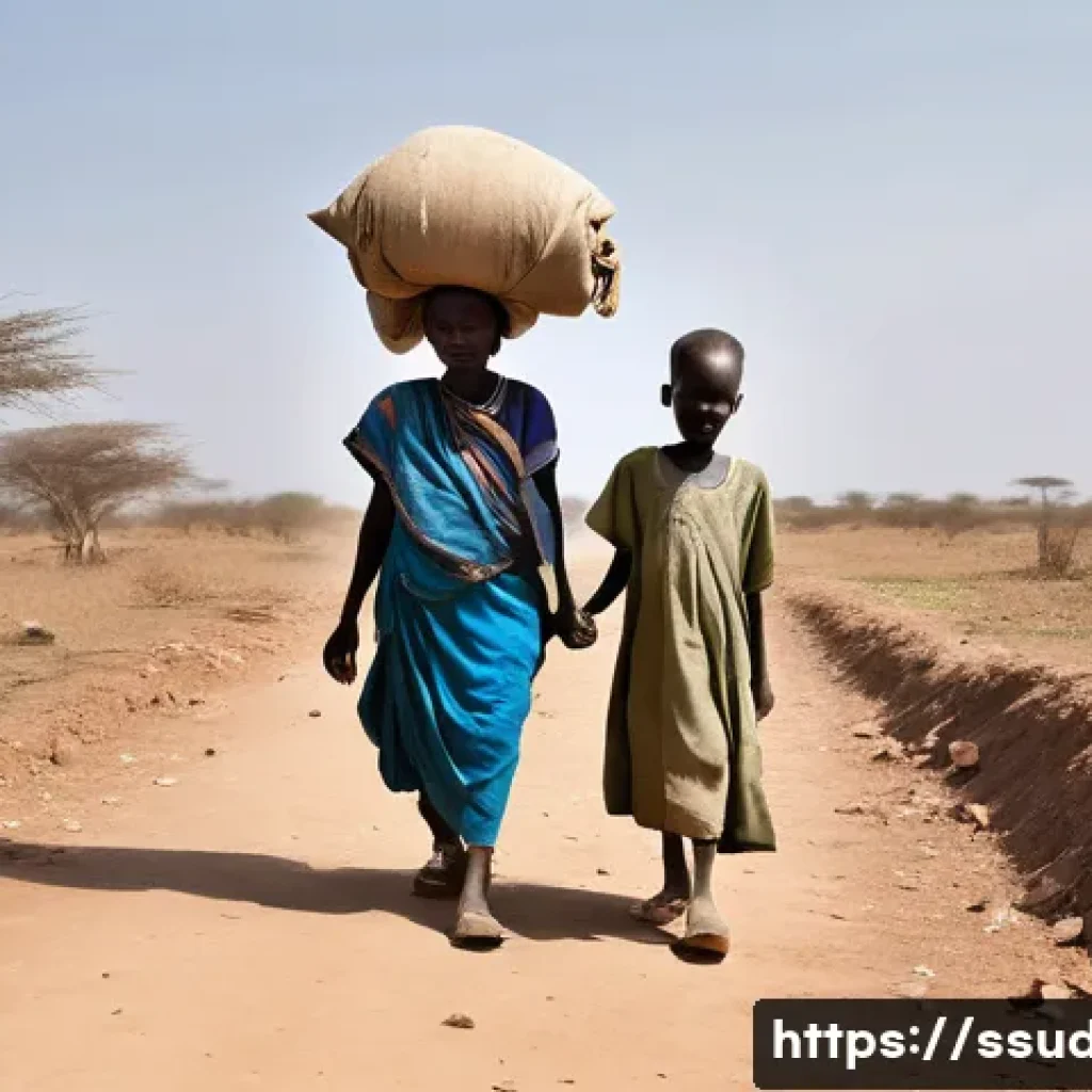 남수단의 경제 위기 대응책 - **Image Prompt 1: The Weight of Ongoing Instability**
    A powerful, low-angle shot of a South Suda...